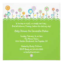 Garden Party Baby Shower Invitation Card