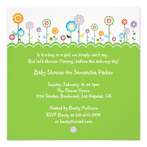 Garden Party Baby Shower Invitation Card