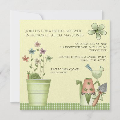 Bridal Party Invitations on Garden Party Bridal Shower Invitations From Zazzle Com