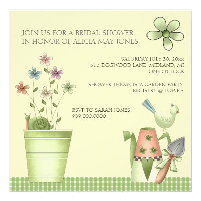 Garden Party Bridal Shower Invitations
