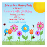 Garden Party Ladybug  Birthday Invitations