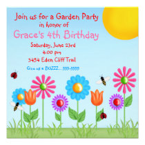 Garden Party Ladybug  Birthday Invitations invitations