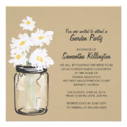 Garden Party Mason Jar & White Daisies Custom Invites