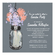 Garden Party Mason Jar & Wildflowers Custom Invite
