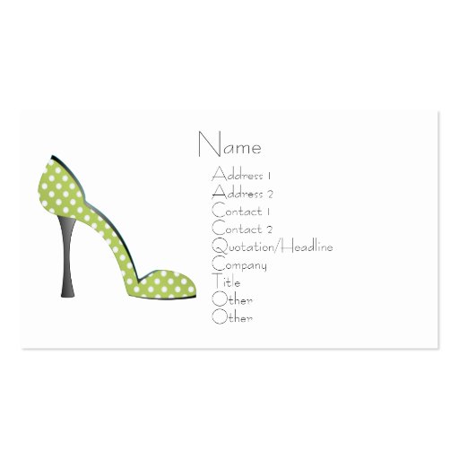 Garden Party Shoe Business Cards