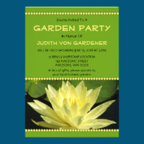 Garden Party Yellow Water Lily Flower invitations