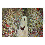 Garden Path with Chickens by Gustav Klimt Cards