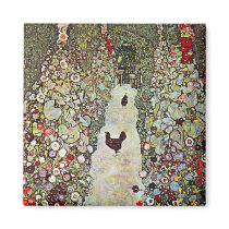 Garden Path with Chickens by Gustav Klimt Magnets