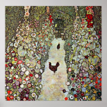 Garden Path with Chickens by Gustav Klimt Posters