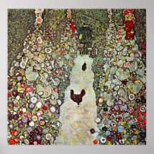 Garden Path with Chickens by Gustav Klimt Posters