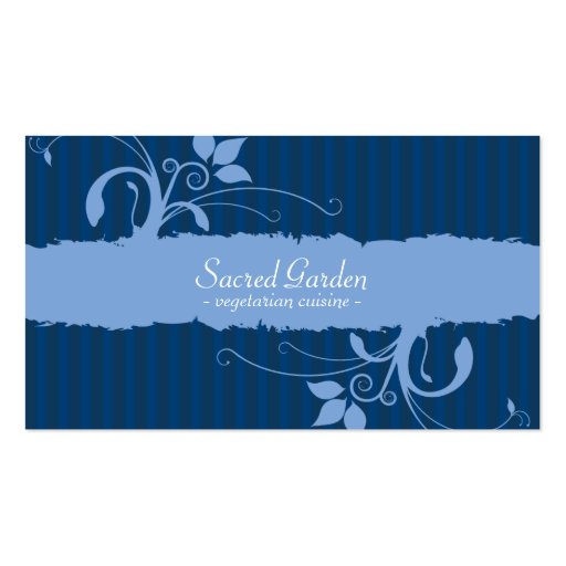 Garden Pattern - Blue Business Card (front side)