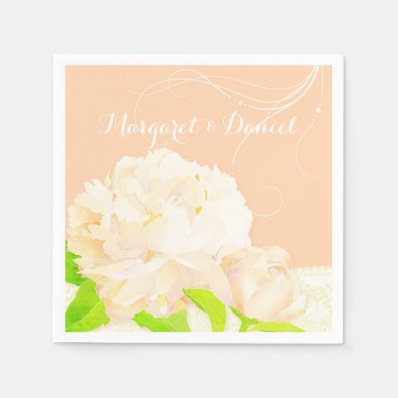 Garden Peony Elegance Wedding Napkin