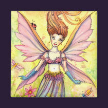 Garden Pixie Fairy and Ladybug Magnet magnets