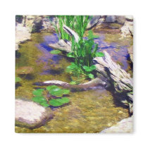 Garden Pond Magnet by pyrabird Garden Pond Magnet