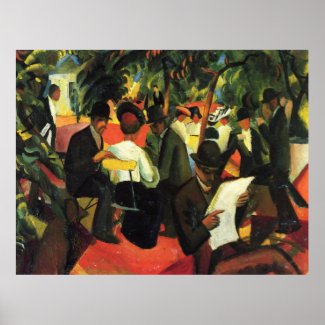 Garden Restaurant, by August Macke print