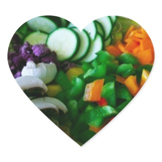 Garden Salad Heart-Shaped Stickers sticker
