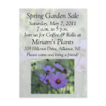 Garden Sale Invitation Post Cards
