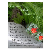 Garden Sale Invitation Postcards