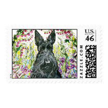 Garden Scottie Postage Stamps