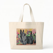 Garden Scottish Terriers Tote Bags