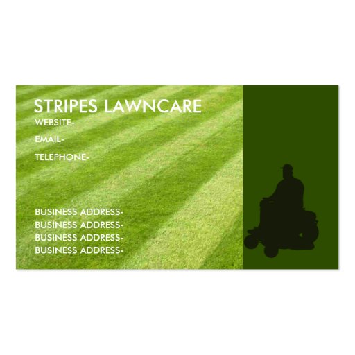 Garden services business card (front side)