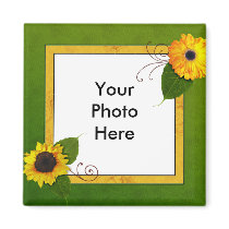 Garden Sunflower Photo Magnet