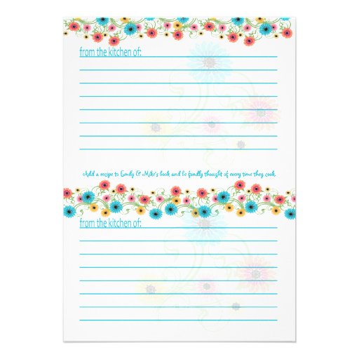 Garden Tea Party Bridal Shower and recipe cards