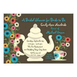 Garden Tea Party Bridal Shower Announcement