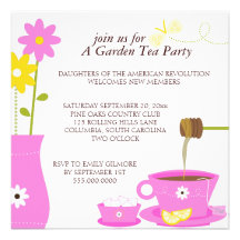 Garden Tea Party Luncheon Invitations