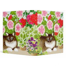 Garden Tiger Cat Avery Binder by twopurringcats Garden Tiger Cat Avery Binder