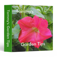 Garden tips,Pink Petunia Flower 3 Ring Binder