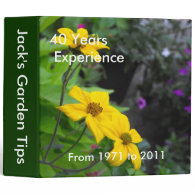 garden tips,yellow flowers,lily, green 3 ring binder