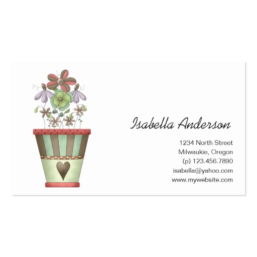 Garden Treasures · Flowerpot Business Card (front side)