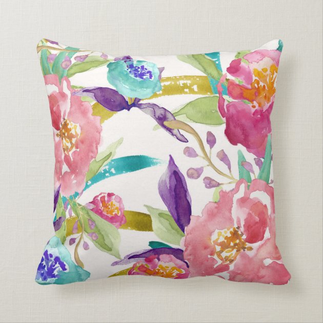 Garden Watercolor Pillow