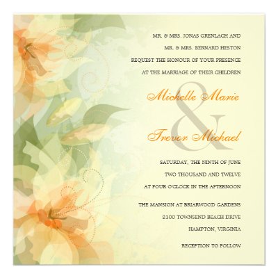 Garden Wedding Invitations - Soft Yellow Floral