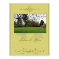 Garden wedding thank you card post card