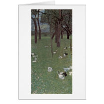 Garden With Chickens By Gustav Klimt Greeting Card