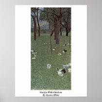 Garden With Chickens By Gustav Klimt Poster