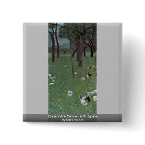 Garden With Chickens In St. Agatha By Klimt Gustav Pinback Button
