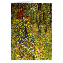 Garden with crucifix by Gustav Klimt Cards