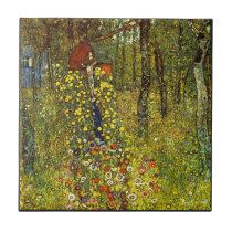 Garden with crucifix by Gustav Klimt tiles