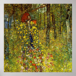 Garden with crucifix by Gustav Klimt Posters