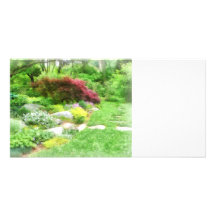 Garden With Japanese Maple Customized Photo Card