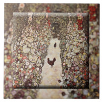Garden With Roosters (1917) Ceramic Tile