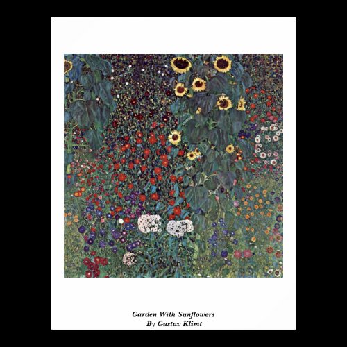 Garden With Sunflowers By Gustav Klimt Print