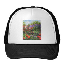 Garden with Tulips and Wisteria Mesh Hat