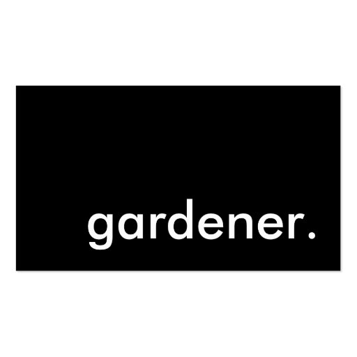 gardener. business cards (front side)