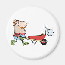 Gardener Drives A Barrow With Tools Magnet