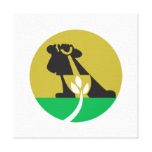Gardener Landscaper With Shovel Digging Plant Stretched Canvas Print