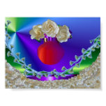 Gardenia flowers in a red vase poster